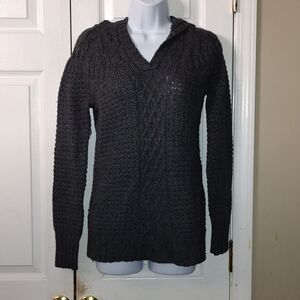 Old Navy gray sweater hoodie wool angor blend   Sz M
